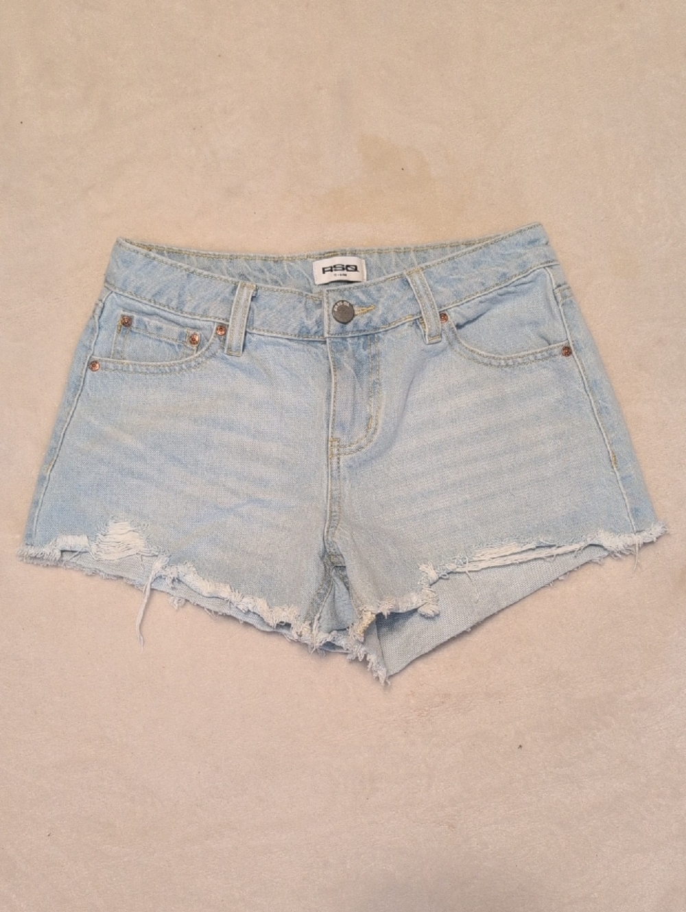 RSQ Girls Light Wash Distressed Denim A-line Shorts Size 12 Girls